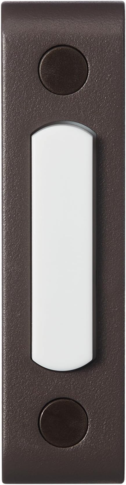 Heath Zenith Wired Push Doorbell Button, Oil-Rubbed, Bronze, Metal, Lighted, Surface Mount, Home Improvement, Outdoor