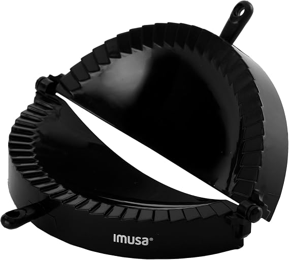 IMUSA Jumbo Empanada Maker, Black | Smooth Plastic Finish, Ridged Edge Seals Dough, Ideal for Dumplings and Stuffed Pastries, Great for Everyday Use
