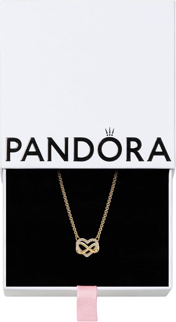 PANDORA Sparkling Infinity Heart Collier Necklace-With Gift Box