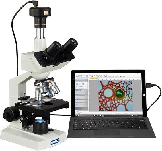 OMAX 40X-2000X Digital Lab Trinocular Compound LED Microscope with 5MP Digital Camera and Double Layer Mechanical Stage