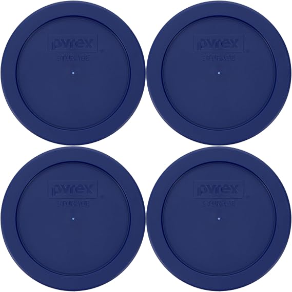 Pyrex 7200-PC (2-Cup) Blue Food Storage Lid (4-Pack) - Made in USA