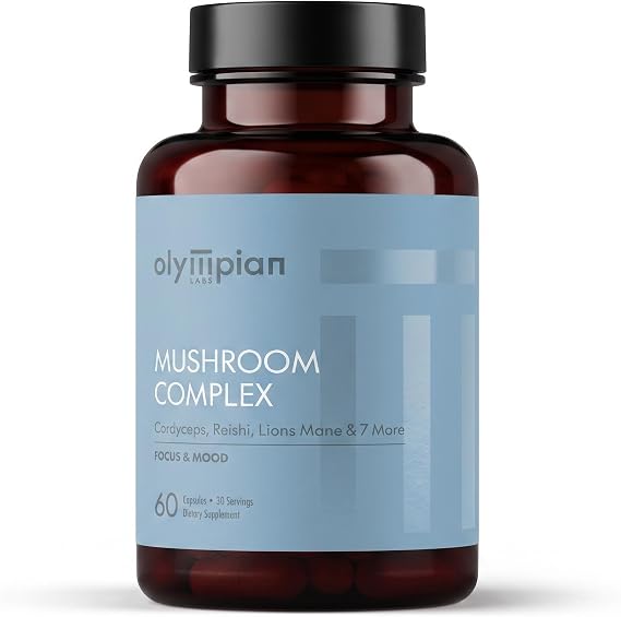 Olympian Labs 10X Mushroom Supplement Capsules - Comprehensive Formula Supporting Immune System, Antioxidant, Brain Health - 60 Capsules (30 Servings)