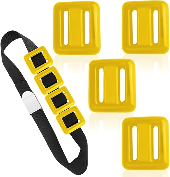Dive Weights & Belt Set, Rubber-Coated 4 Pcs