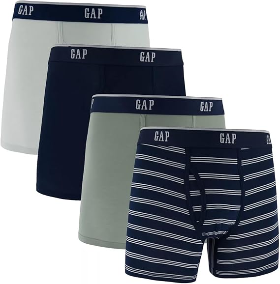 GAP Men's Underwear, Ultra Soft Modal Fabric with Fly Pouch Boxer Brief for Men, 4-Pack