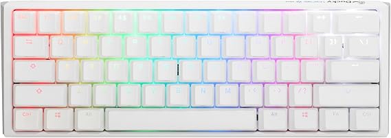 Ducky One 3 White 60% Mechanical Gaming Keyboard, Cherry MX Black