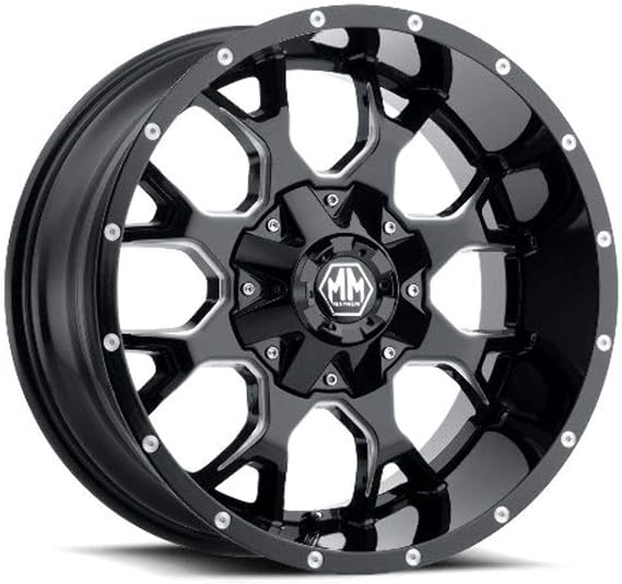 Mayhem Warrior 8015 BlackMilled Spokes Wheel 20 x 9. inches 6 x 5 inches, 0 mm Offset