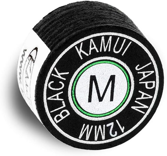 KAMUI Black Laminated Pool Billiard CUE TIP - 1 pc (Medium, 12 mm)