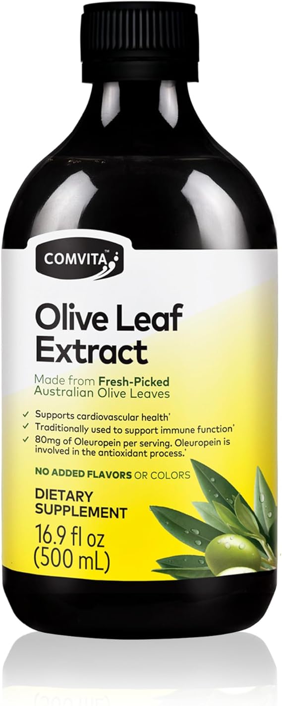 Comvita Olive Leaf Extract Liquid - Immune Support Supplement with Oleuropein, Liquid Extract Drops, Natural Source of Antioxidants - 16.9 fl oz