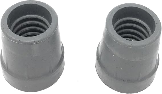 PCP Replacement Cane Tips, 1 Inch / 2.5 cm diameter (Gray, Two Tips), Grey, 1-Inch diameter