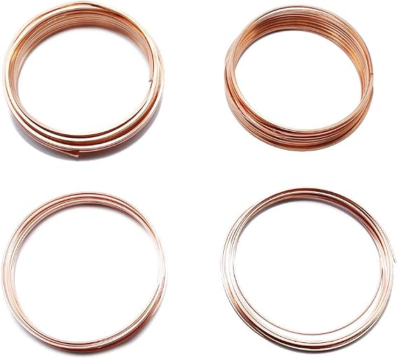 Assorted Solid Bare Copper Wire Square, Bright, Dead Soft, 10 Feet, 14+16+18+20 Gauge