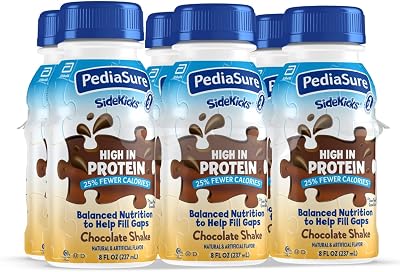 PediaSure SideKicks, Kids Protein Shake, With Key Nutrients and Protein to Help Kids Catch Up on Growth and Fill Nutrient Gaps, Chocolate, 8-fl-oz Bottle, Pack of 6