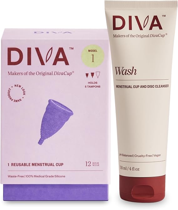 DIVA Cup Model 1 & Wash Combo (for Medium to Heavy Flow)