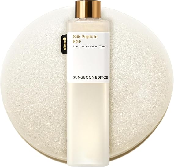 SUNGBOON EDITOR Silk Peptide EGF Facial Toner with Copper Peptides for Sensitive Skin, Moisture & Smoothing Care for fine Lines, Firm-Looking Radiance, Korean Skincare 10.14 fl oz
