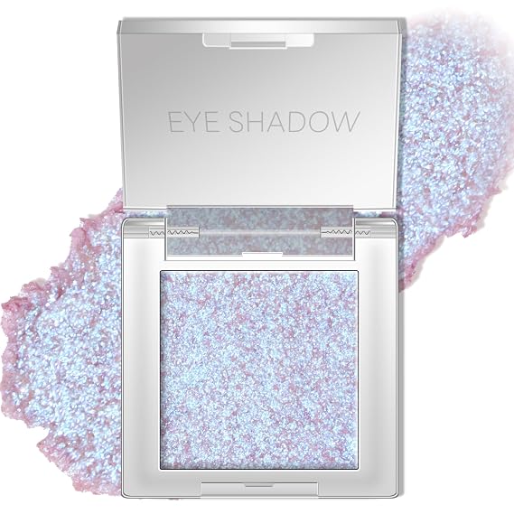 HOSAILY Chameleon Purple Blue Glitter Eyeshadow Makeup, Holographic Color Shifting Shimmer Multichrome Eye Highlighter Palette Iridescent Sparkling Inner Corner Brightener, sombras para ojos 09