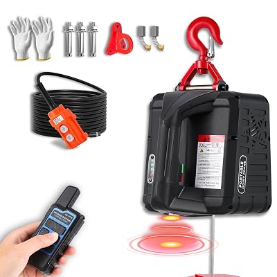 NEWTRY 3 in 1 Electric Hoist, Upgraded Infrared Limit Switch, 660LBS Portable Electric Winch, 110volt Vertically & Horizontally Lifting