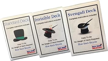 Magic Masters Combo: Invisible, Svengali and a Standard Deck Deception Trick Kit Blue Back