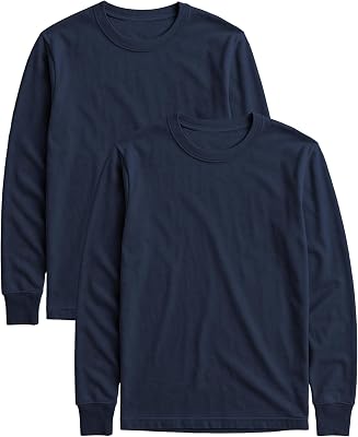 Andrew Scott Long Sleeve T-Shirt Pack | Ultra Soft 100% Cotton Color Crew Neck Tees | Multi Packs & Colors