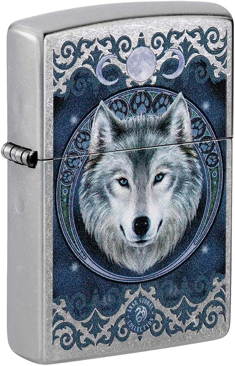 Zippo Lighter: Anne Stokes Wolf - Street Chrome 81203