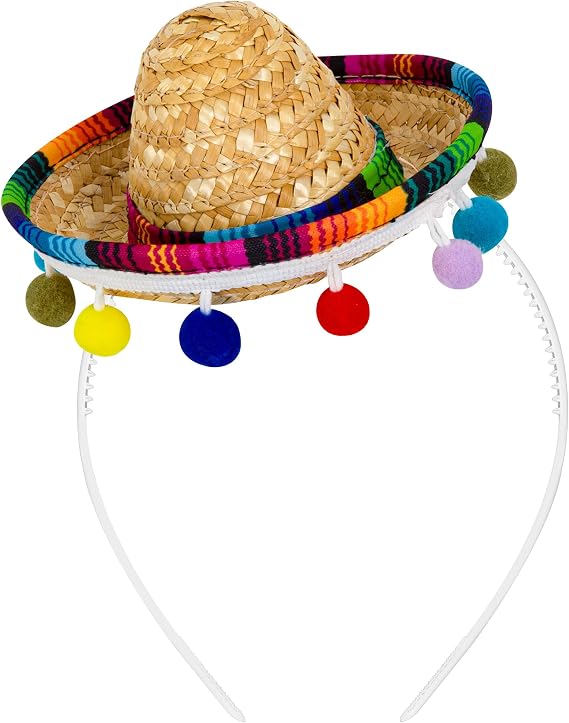 Melisheer Sombrero Party Hats, Classic Cinco De Mayo Mini Mexican Party Hat with Headband for Fiesta Party Costume