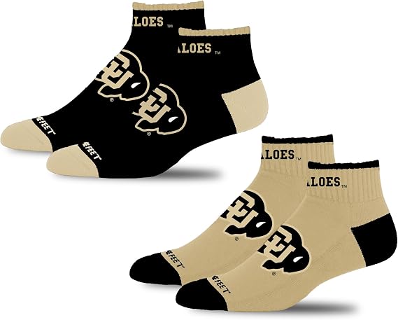 For Bare Feet NCAA Unisex Front and Center 2 Pack Team Colors