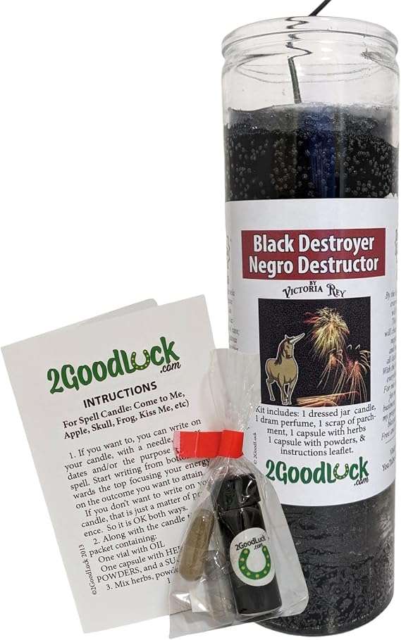 Black Destroyer Dressed Scented Candle - Veladora Preparada Negro Destructor