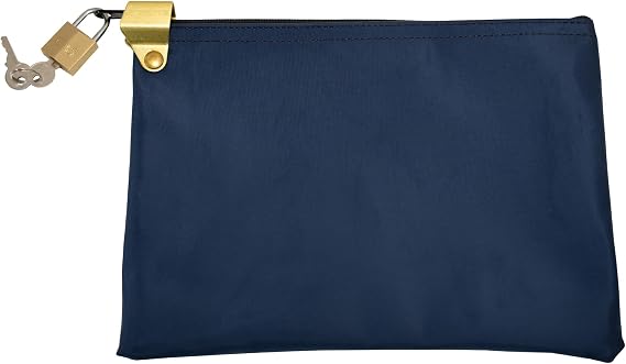 Medication Security Bag with Padlock, Navy Blue