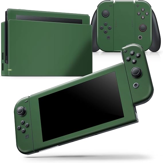 Compatible with Nintendo Switch Console + Joy-Con - Skin Decal Protective Scratch-Resistant Removable Vinyl Wrap Cover - Solid Hunter Green