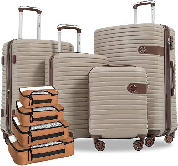 Merax 4-Piece Hardshell Luggage Set, 16/20/24/28 in, Expandable, TSA Lock
