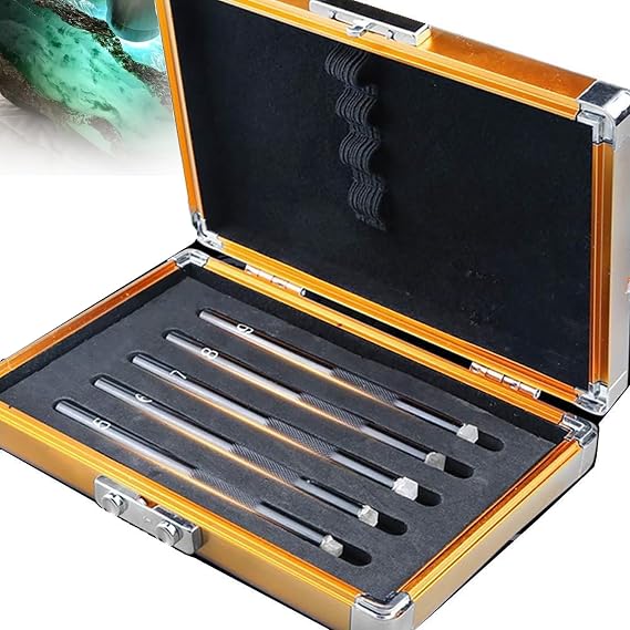 Mohs Hardness Test Kit, 5-9 Scratch Tester with Storage Box, Relative Wear Resistance Testing, Industrial Mineral Identification Kit, for Gem Jade Jewelry