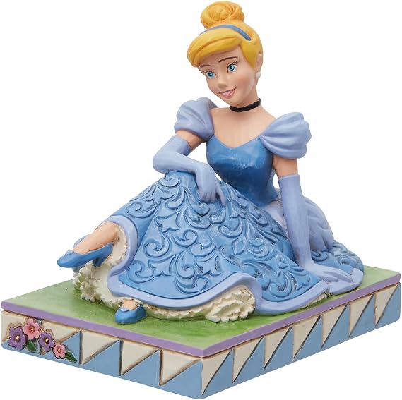 Enesco Disney Traditions by Jim Shore Cinderella Slipper Personality Pose Figurine, 3.5 Inch, Multicolor