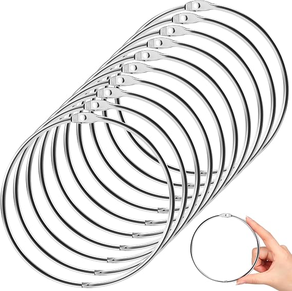 Morningro 10 Pack 4 Inch Binder Rings Extra Large Loose Leaf Binder Rings