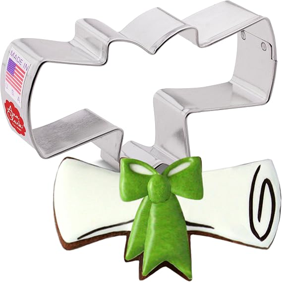 Ann Clark Diploma Graduation Cookie Cutter Large 4", Made in USA | Congratulations Graduate, Perfect Size and Shape, Americas Largest Cookie Cutter Maker, Food-Safe American Steel