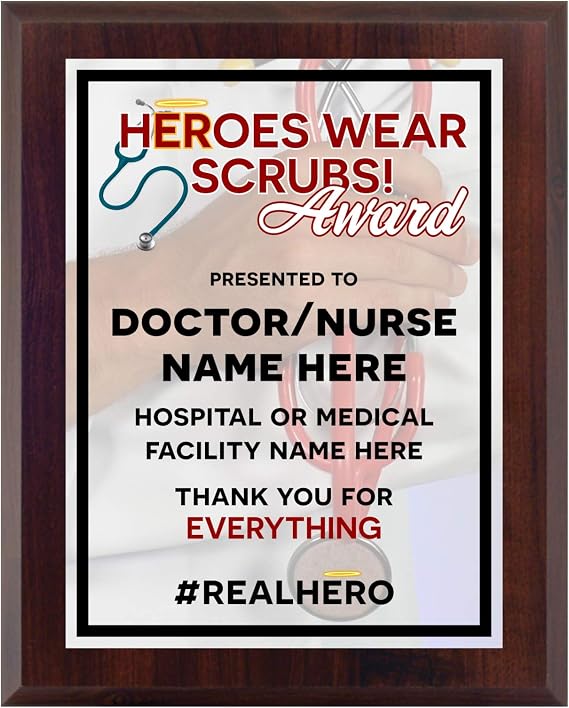 Personalized Award for Doctor, Nurse, Health Care Professional - Customize Now!
