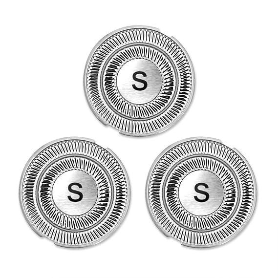 SweetLF 3 Pcs Replacement Shaver Head Blade Cutters IPX7 Waterproof Electric Razor Wet & Dry 3D Mens Rotary Shaver SW-BC09