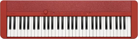 Casio CT-S1RD Casiotone piano keyboard, red with 61 stroke sensitive keys