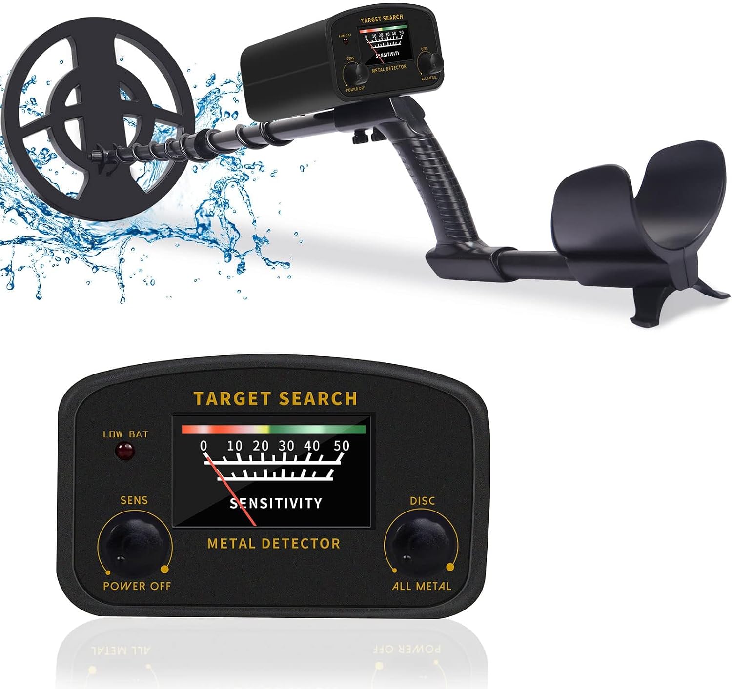 Metal Detectors for Adults Waterproof - Higher Accuracy Professional Gold Detector DISC & All Metal Mode, Anti-Interference, Advanced Smart Chip 8” Coil Metals Detectors for Treasure Hunting