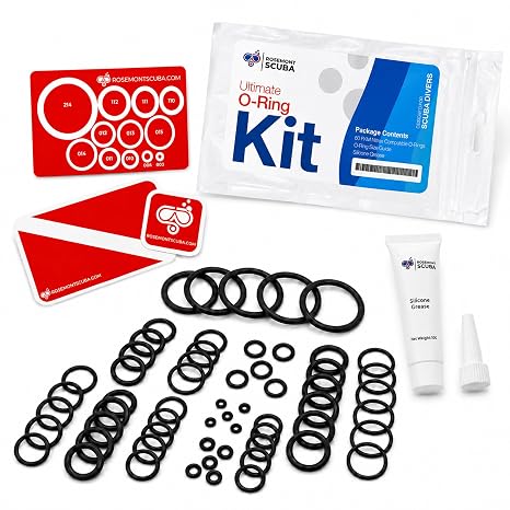 Scuba Ultimate O-Ring Kit, 60 FKM/Viton O-Rings, 12 Sizes + Silicone Grease