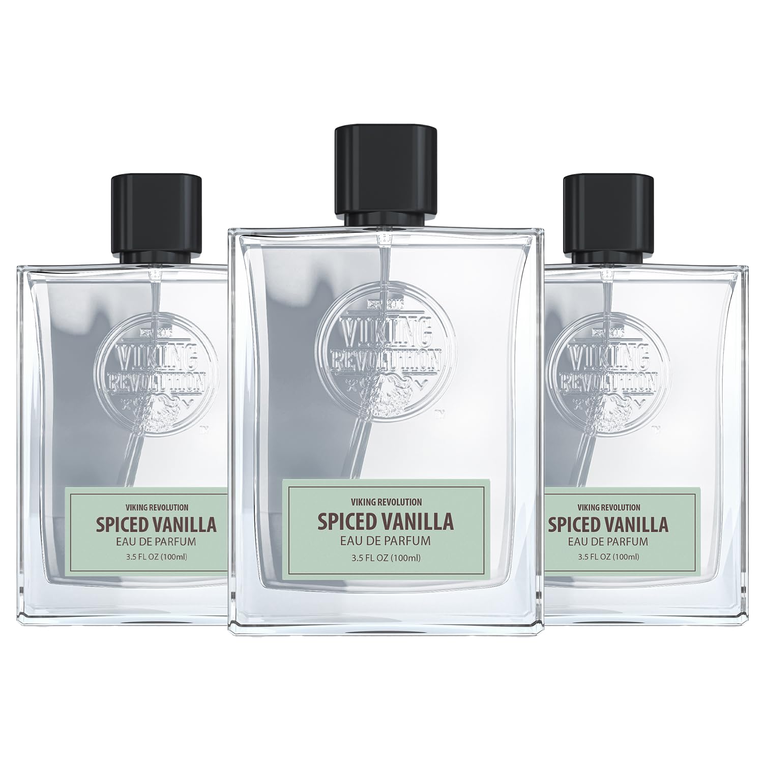 Viking Revolution Spiced Vanilla Perfume, Intense & Lasting Mens Eau de Parfum, An Aromatic, Complex & Alluring Fragrance with Notes of Peony, Agarwood, Leather, and Iris - 3 Pack, 3.5 Fl Oz Each