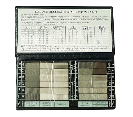 Surface Roughness Standard Set 30Pcs Surface Roughness Comparators with Ra0.05-12.5um for Drawing Offices Engineering Departments or Small Stores