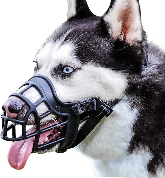 BARKLESS Dog Muzzle, Basket Muzzle Anti Biting Chewing for Medium Large Dog