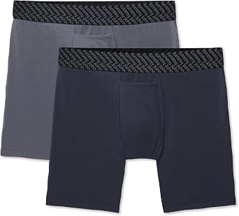 Tommy John Mens Mid-Length Boxer Brief 6 Underwear - Cotton Basics Boxers with Supportive Contour Pouch