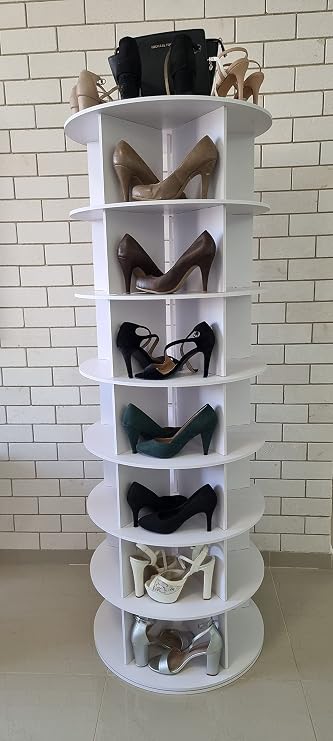 Rotating Shoe Rack, 7-Tier Lazy Susan Revolving Stand Holds Over 35 Pairs of Shoes