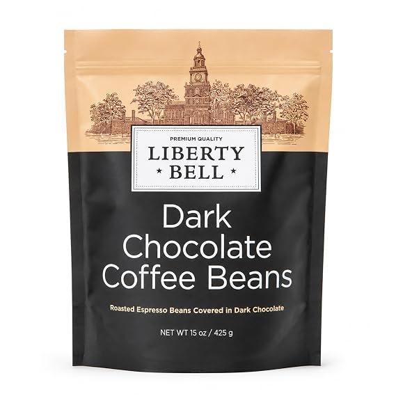 Dark Chocolate Covered Espresso Beans, Coffee Candy Snack, 15 Oz Bag