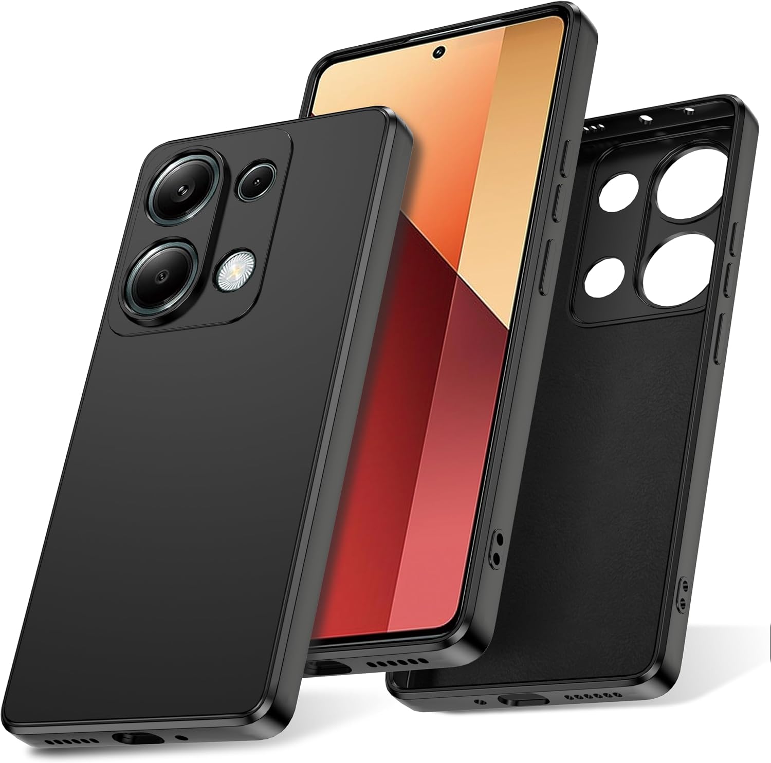 Watana for Xiaomi Redmi Note 13 Pro 4G Case, Soft-Touch Silicone Phone Case, Shockproof, DustProof, Antiskid Full Body Armour Phone Cover with Microfiber Lining for Redmi Note 13 Pro 4G,Black
