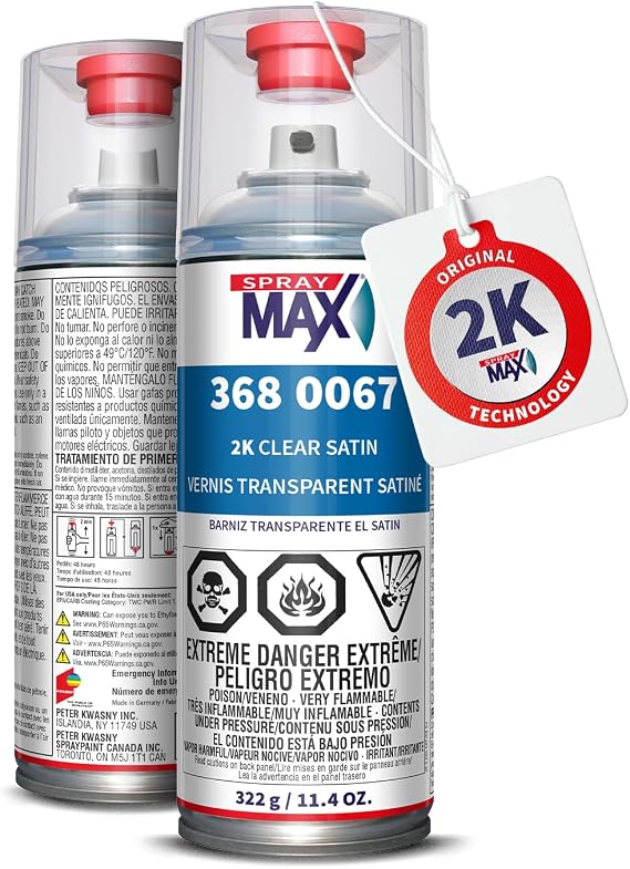 SprayMax 2K Semi Matte Clear Coat | 2K Satin Clear Coat Spray Paint