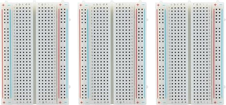 Half-Size Breadboard 400 Points for Arduino, ESP32, ESP8266, Raspberry Pi, 3 Pieces