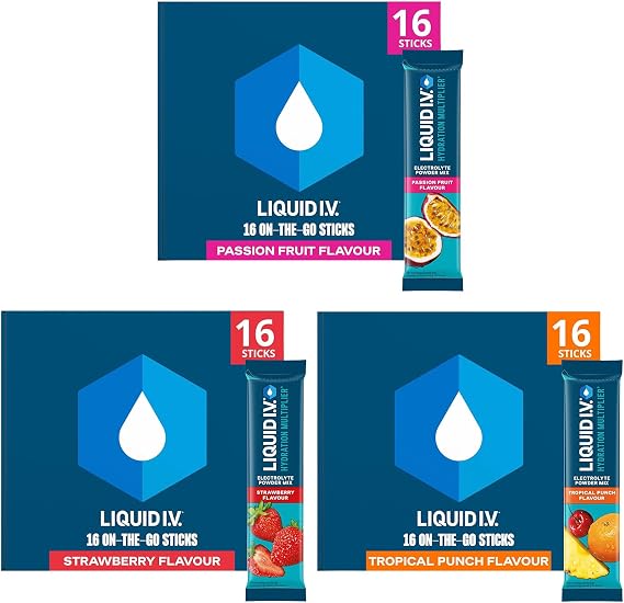Liquid I.V. Hydration Multiplier Electrolyte Mix, Variety Pack, 48 Sticks