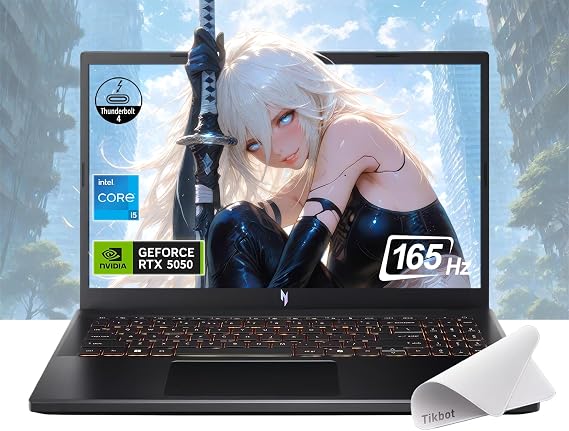 Acer Nitro V 15.6 FHD IPS 165Hz Gaming Laptop, Intel Core i5-13420H, NVIDIA GeForce RTX 5050 with 8GB GDDR7 VRAM, w/Mouse pad (16GB RAM | 1TB PCIe SSD+pro)