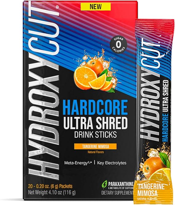Hydroxycut Drink Mix Hardcore Ultra Shred, Tangerine Mimosa, 20 Stick Packs