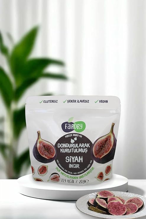 FairDry Black Fig Slice, Freeze Dried, Freeze Dried, Dried Fruit, Additive-Free, Crispy Fruit Chips